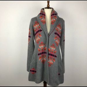 We The Free Navajo Aztec Wool Blend Coat